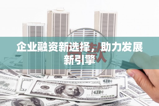 溪州企业融资新选择，助力发展新引擎