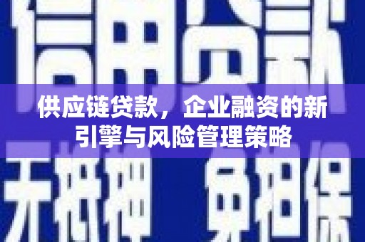 溪州供应链贷款，企业融资的新引擎与风险管理策略