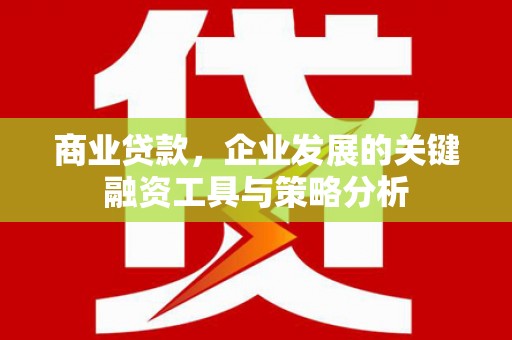 溪州商业贷款，企业发展的关键融资工具与策略分析